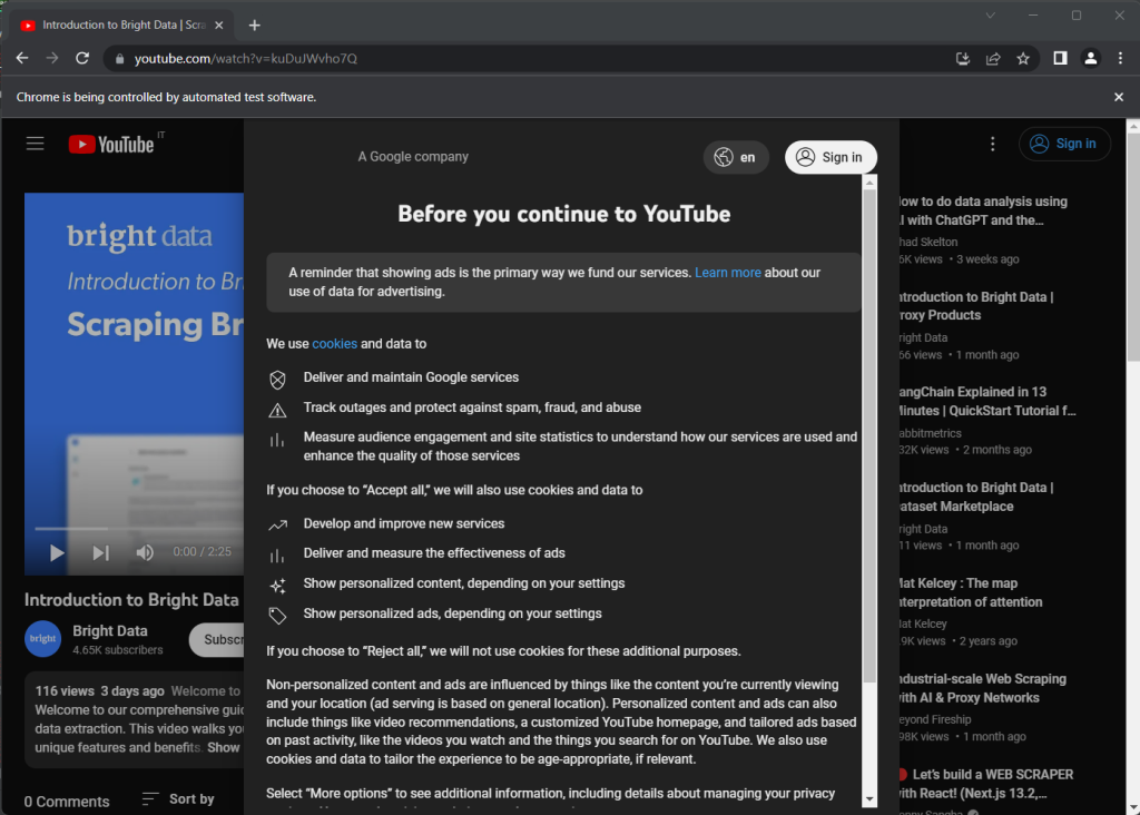 Avant de continuer avec l'image YouTube