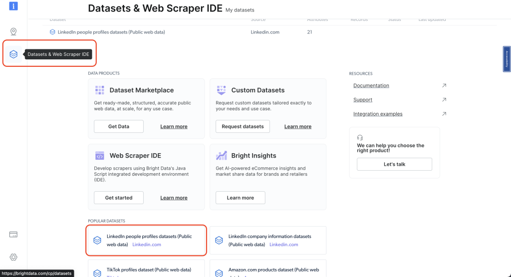 Conjuntos de dados de perfis de pessoas do LinkedIn (dados públicos da web):