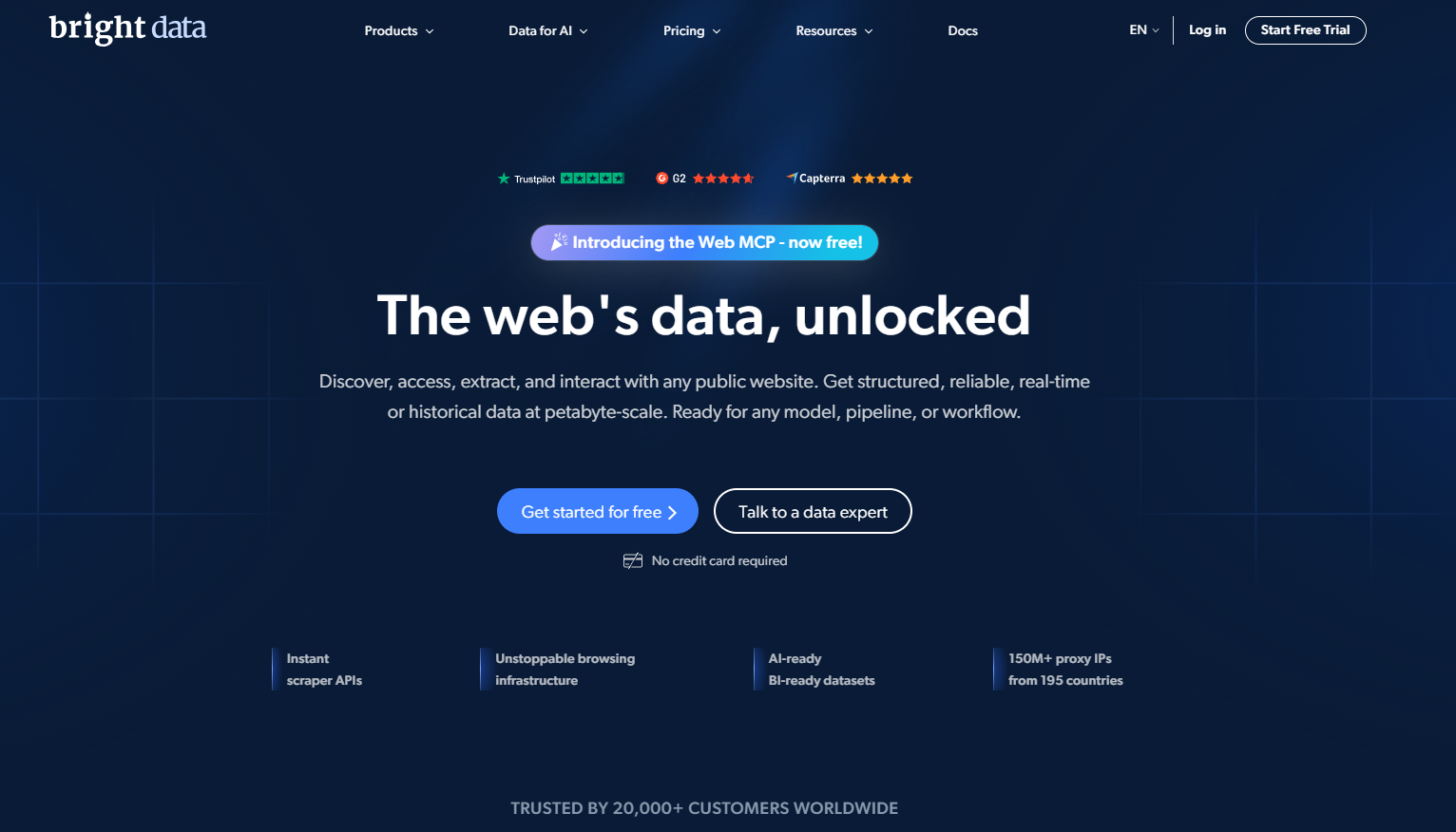 Bright Data website homepage