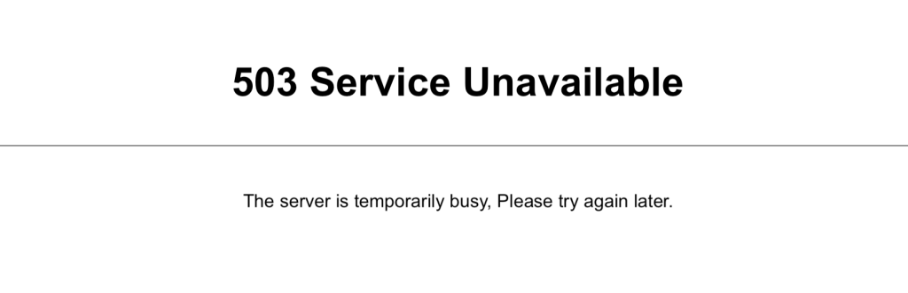 503 Service Unavailable