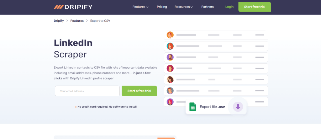 Scraper LinkedIn Dripify
