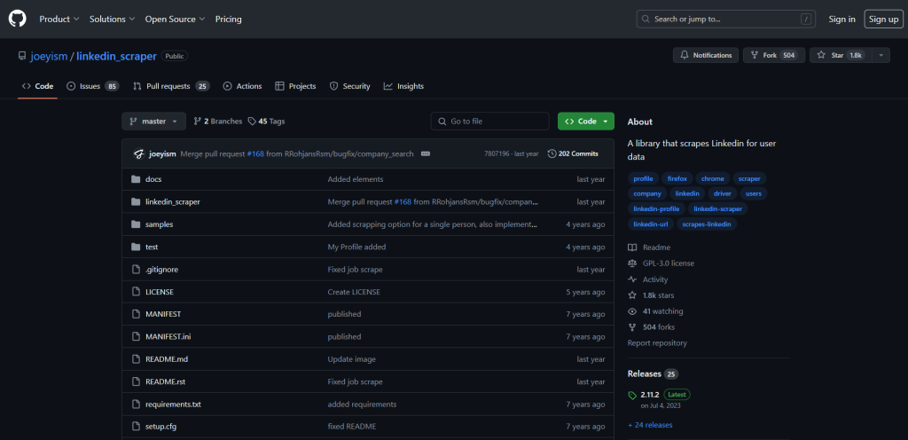 Scraper LinkedIn joeyism