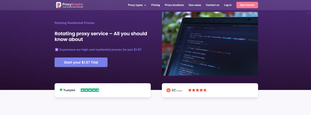 Rotations-Proxy-Seite von ProxyEmpire