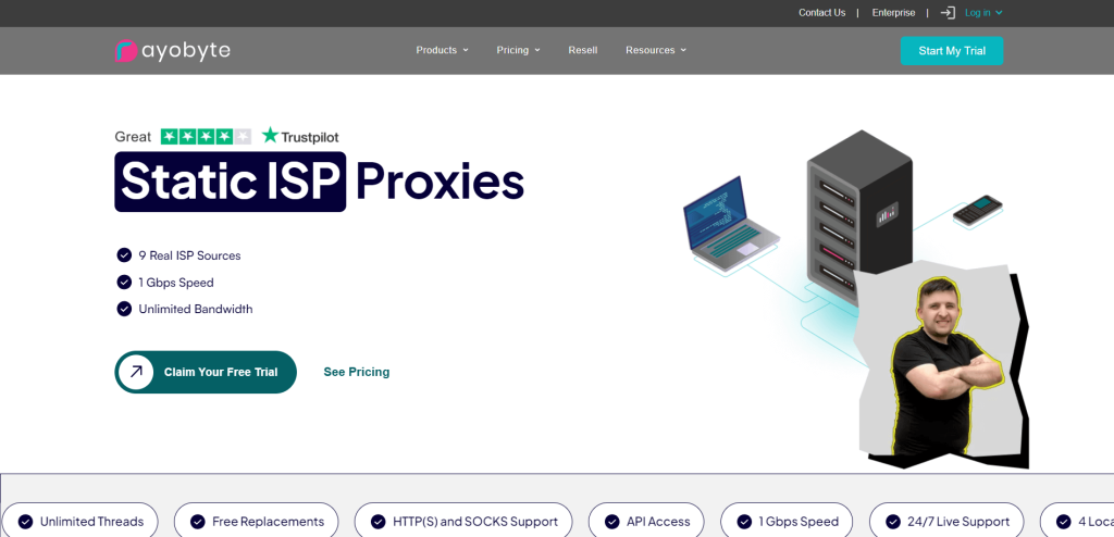 Page des serveurs proxy de FAI de Rayobyte