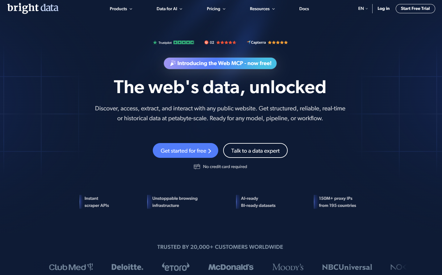Bright Data homepage