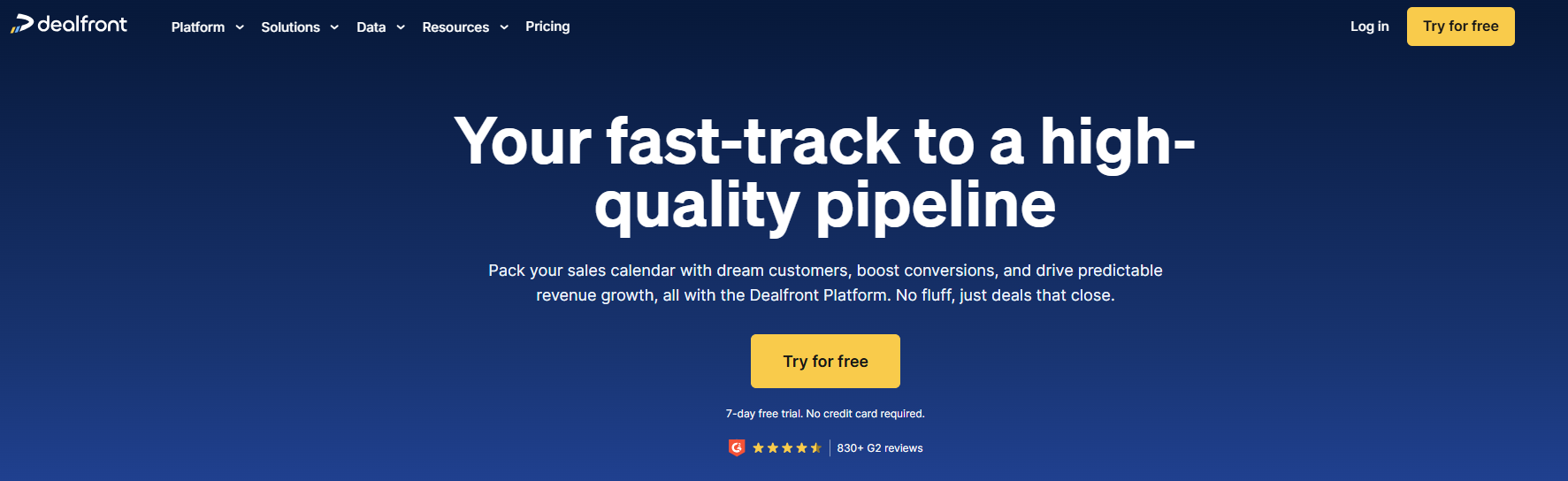 Dealfront homepage
