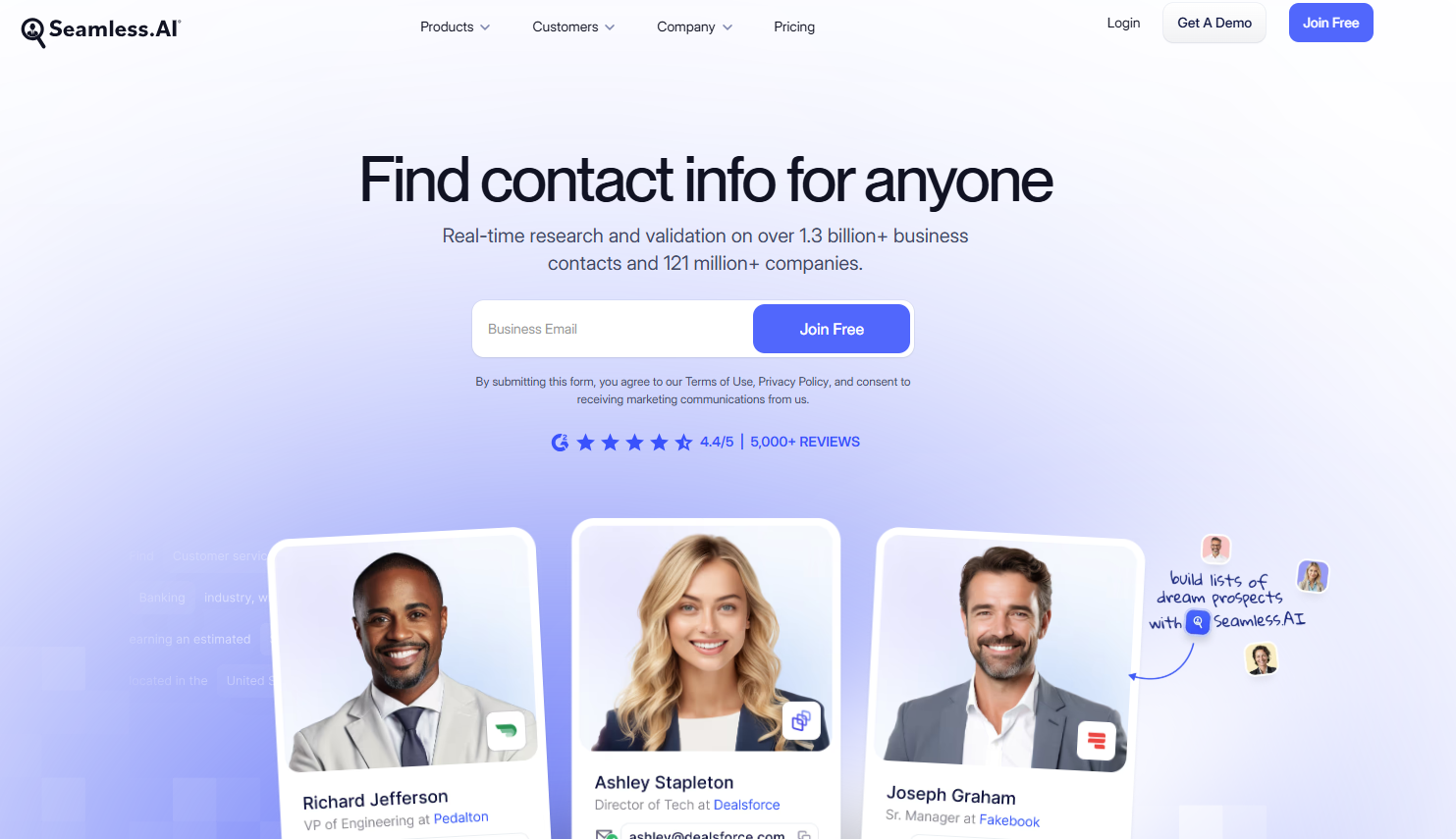 Seamless.AI homepage