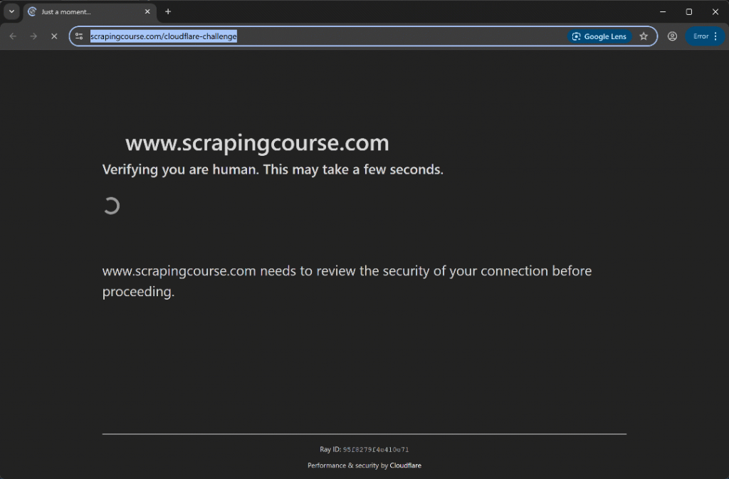SeleniumBaseが自動的にCloudflareのヒューマンチェックをバイパスする