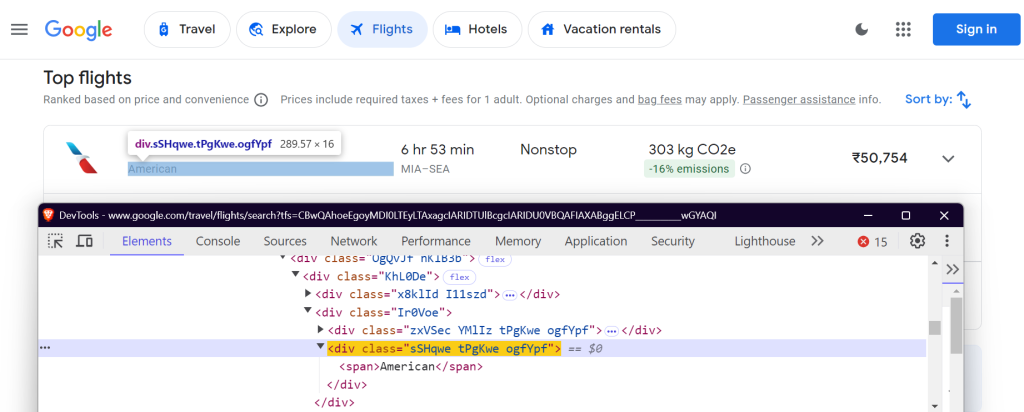 Scrape Google Flights Data with Python Tutorial