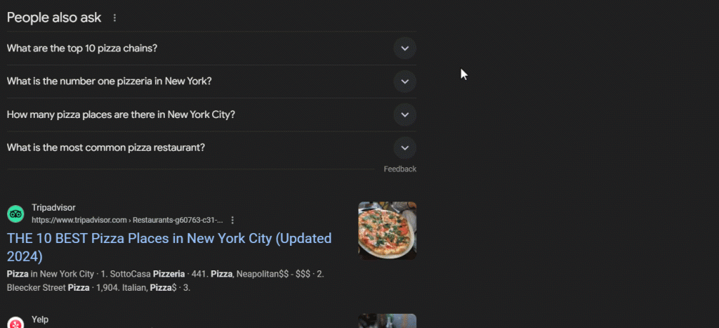 Abrir los campos «La gente también pregunta»