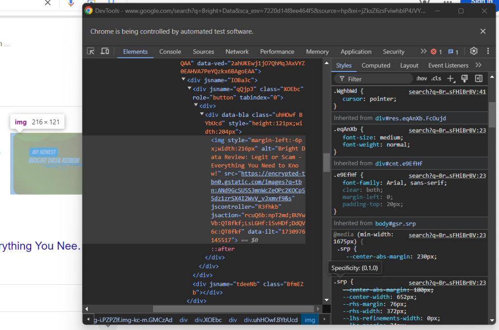Inspeccionar la imagen opcional del cuadro de respuesta