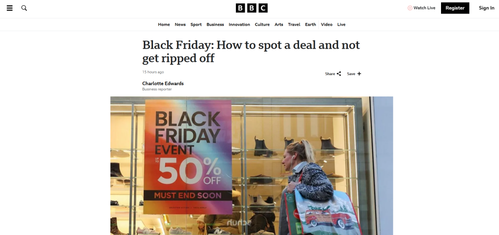 Der BBC-Artikel, den wir scrapen werden