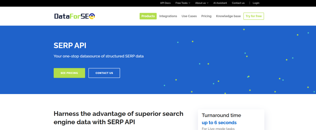 API de SERP de DataForSEO