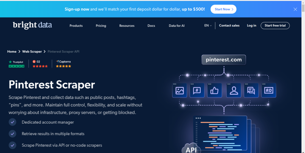 Bright Data Pinterest Scraper