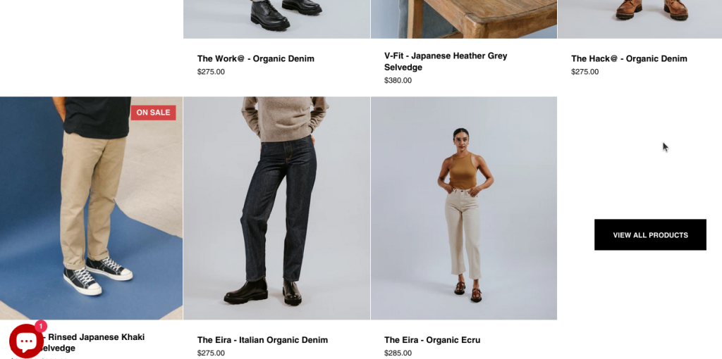 Titelseite eines Shopify-Shops