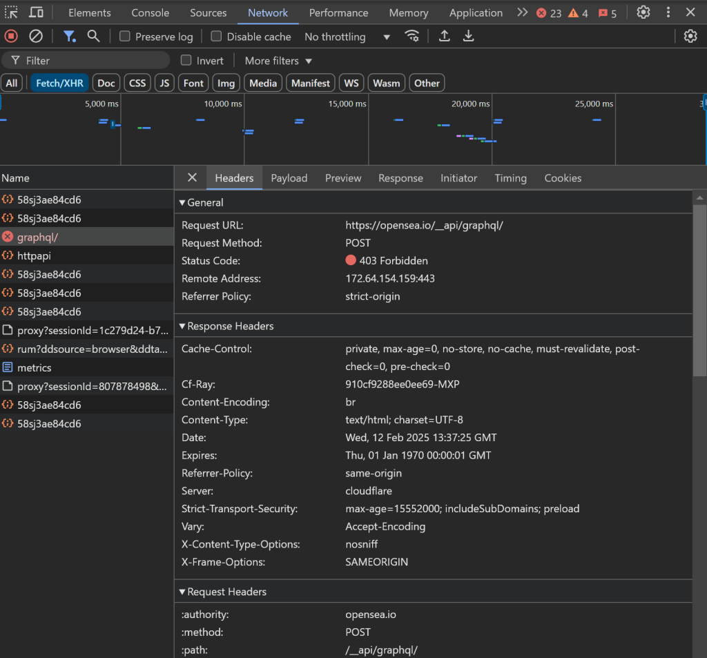 Die 403 blockierte AJAX-Anfrage
