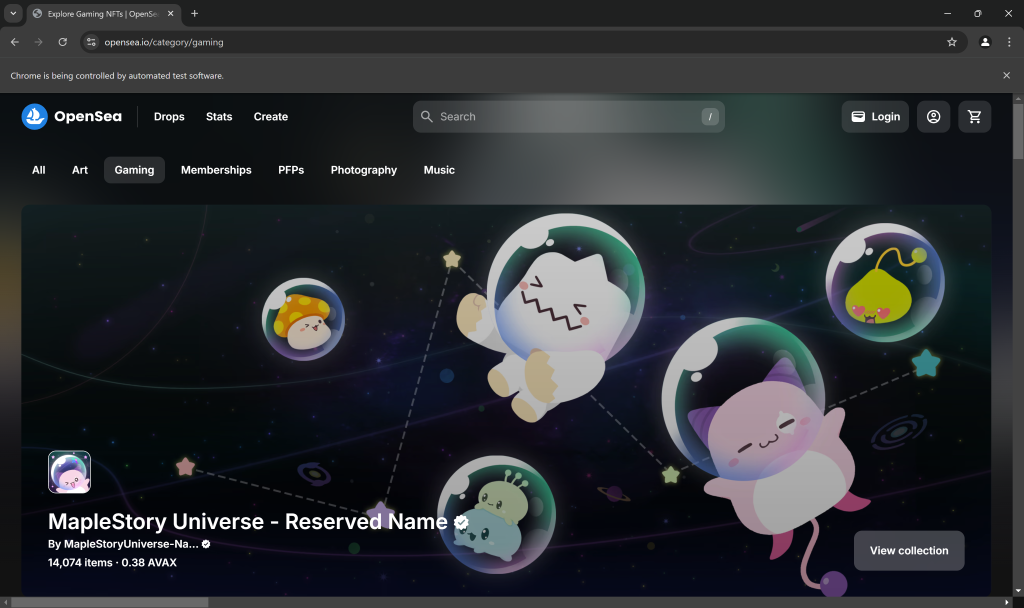 Das Chrome-Fenster von Selenium