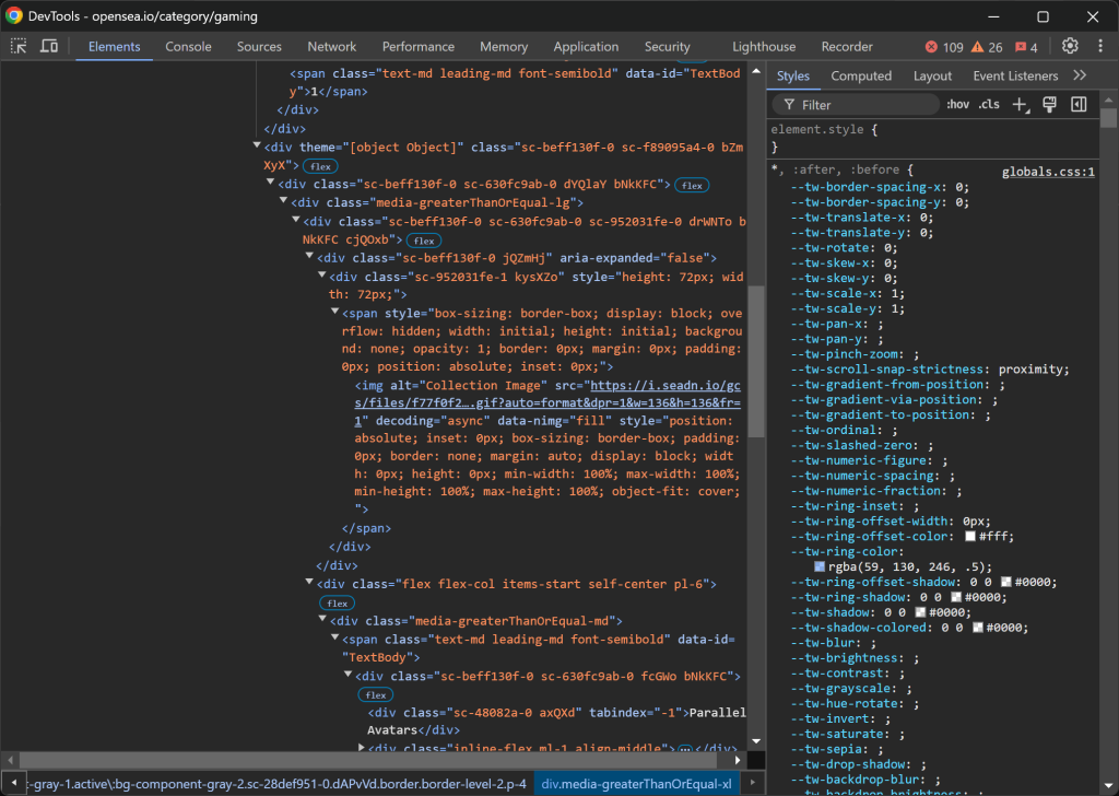 Der HTML-Code des NFT-Sammelartikels (Teil 1)