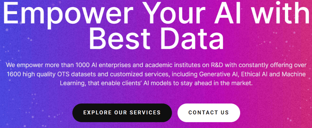 Page d'accueil de DataoceanAI