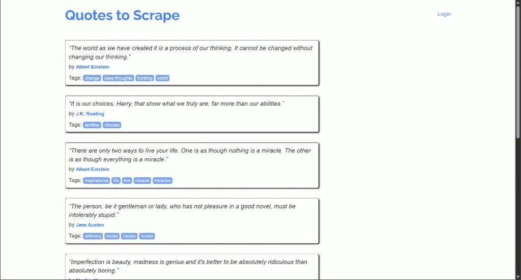 Desplazamiento infinito en la página de destino
