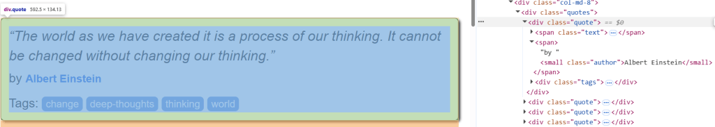 La página inspeccionada