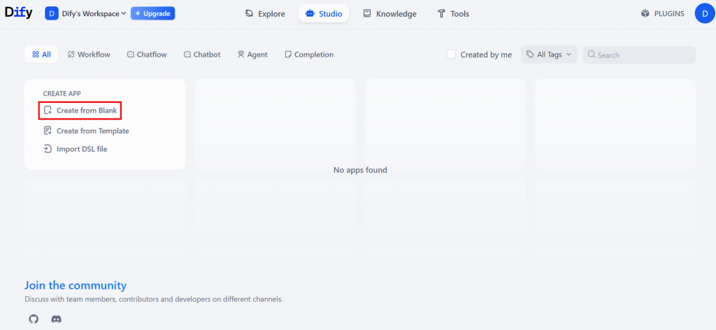 Criação de um novo aplicativo