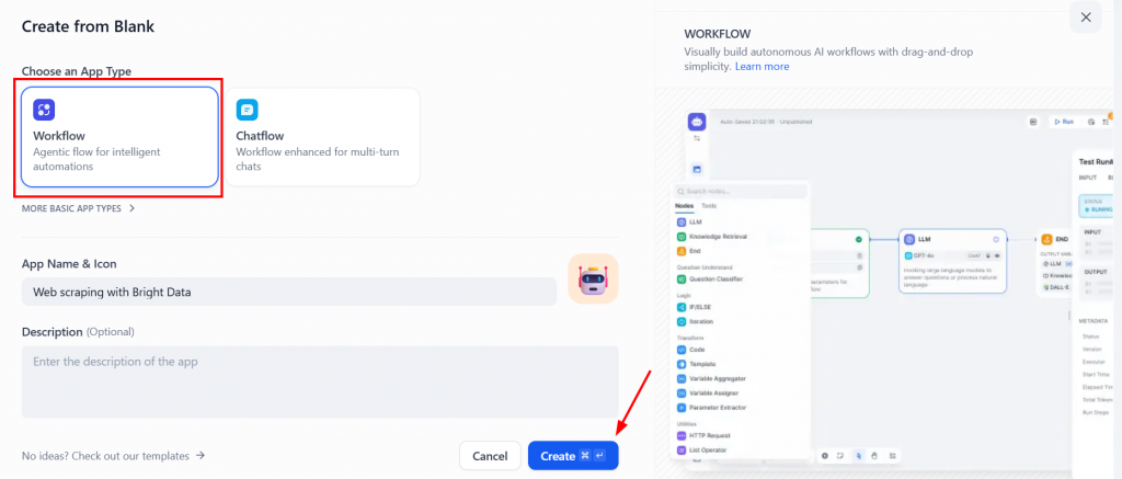 Criação de um novo fluxo de trabalho