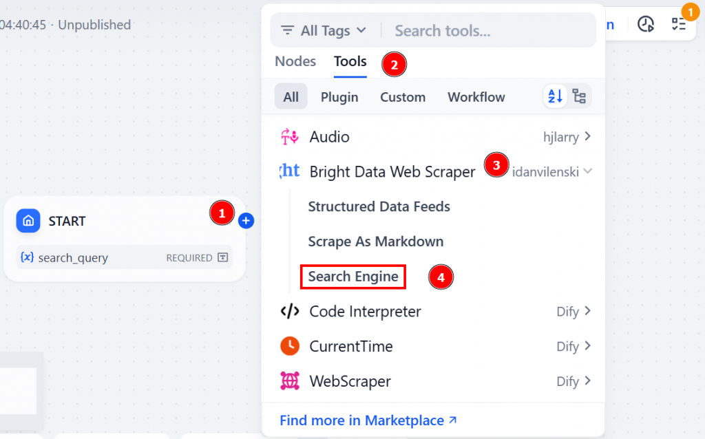 Ferramenta do mecanismo de pesquisa de dados da Bright Data