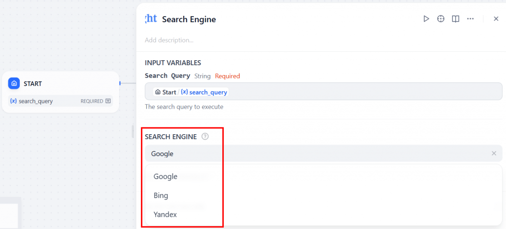 Escolha de um mecanismo de pesquisa entre os listados