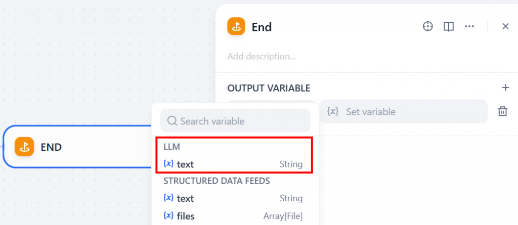 Configuração do nó final