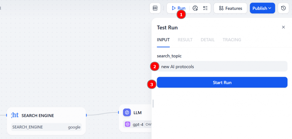 Execução do fluxo de trabalho de IA