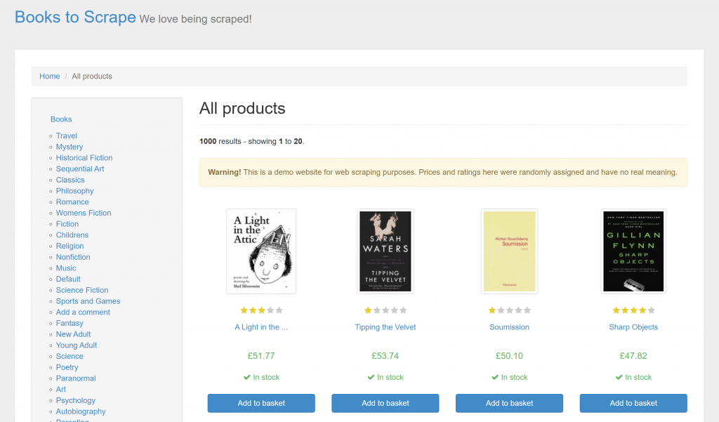 対象サイト "スクレイピングする引用"