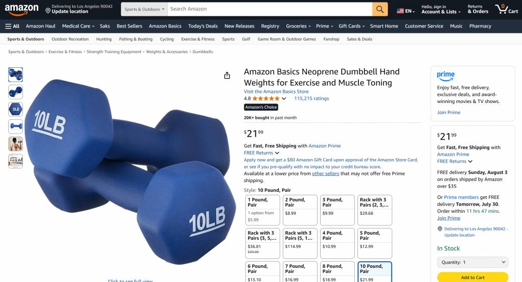 アマゾンのオリジナルページ