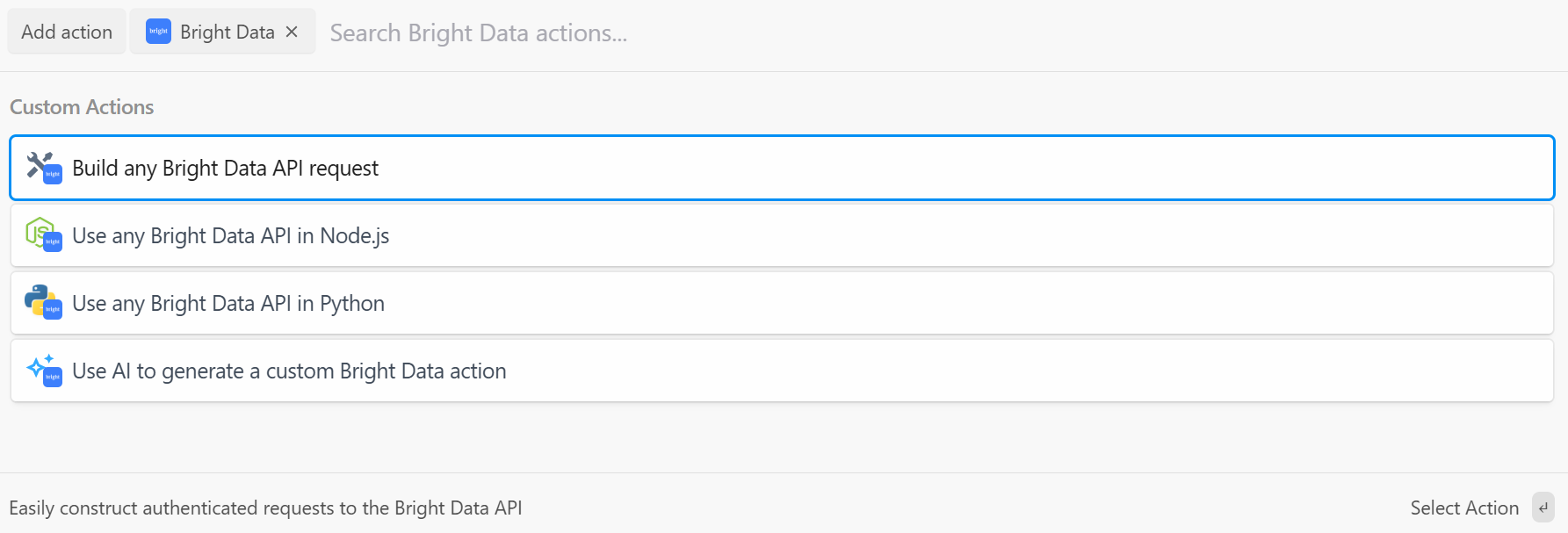 Bright Data’s actions in Pipedream