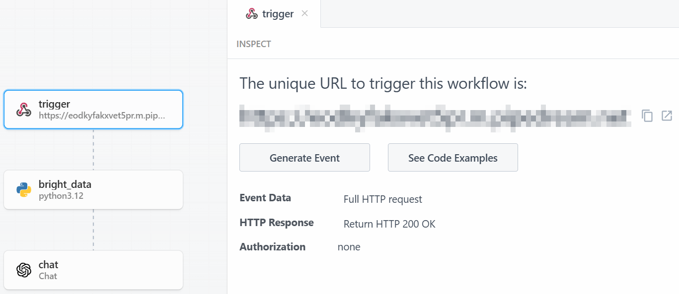 The deployed workflow