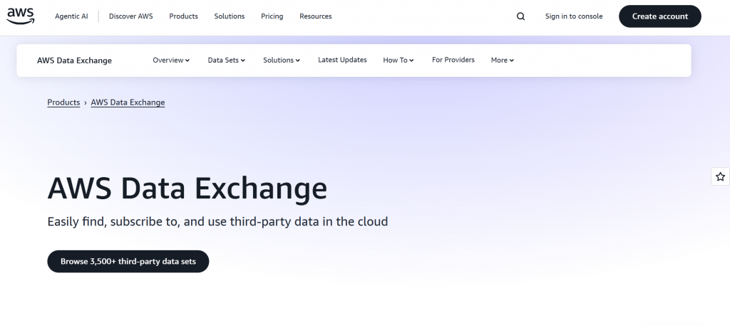 Intercâmbio de dados da AWS