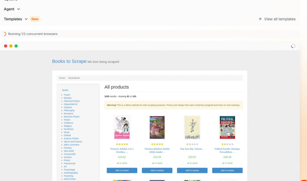 Browser live in Aktion zu sehen