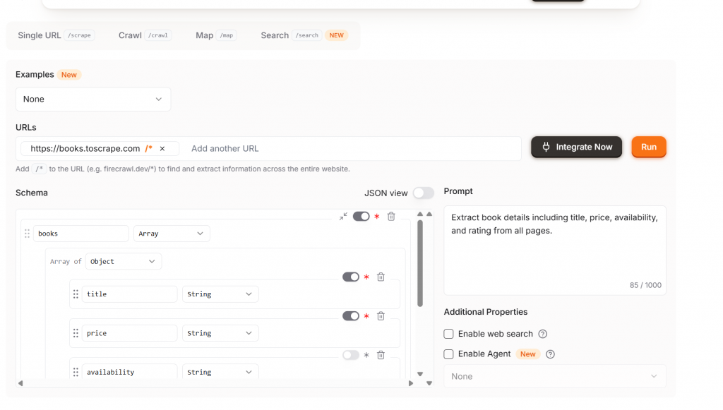 Firecrawl Extrakt Dashboard