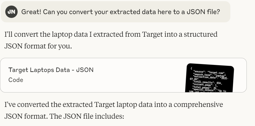 Asking Claude to Convert the Data