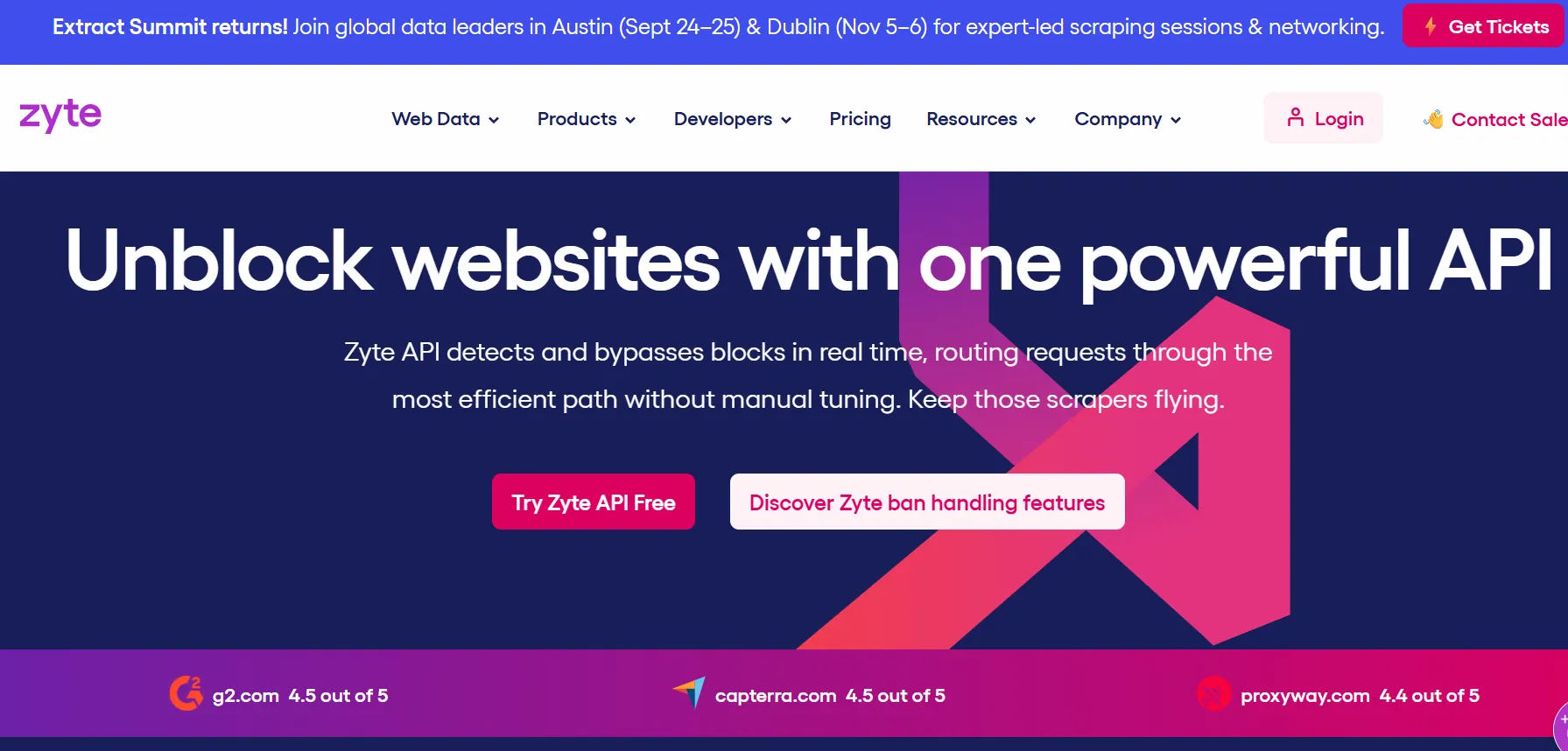 Zyte's main page