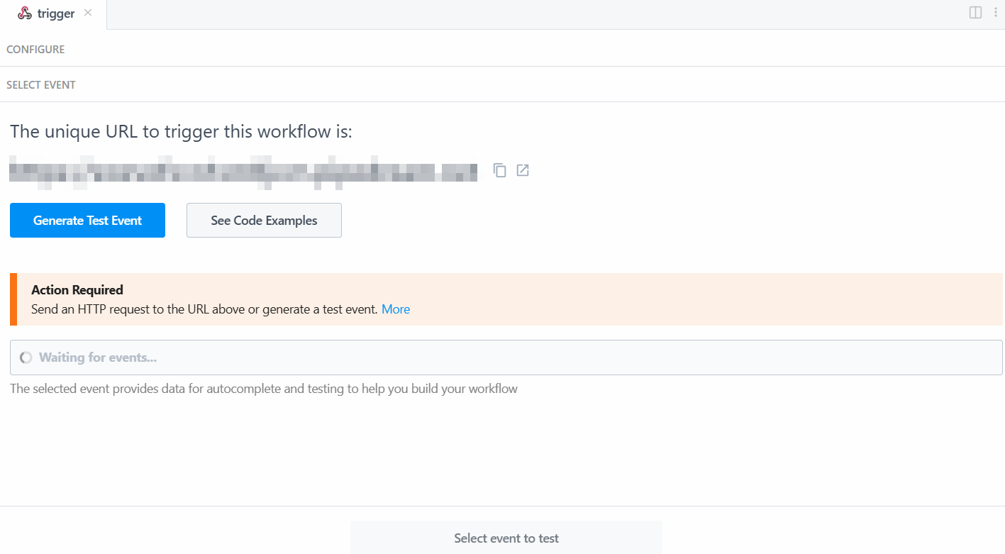 Generating a test event