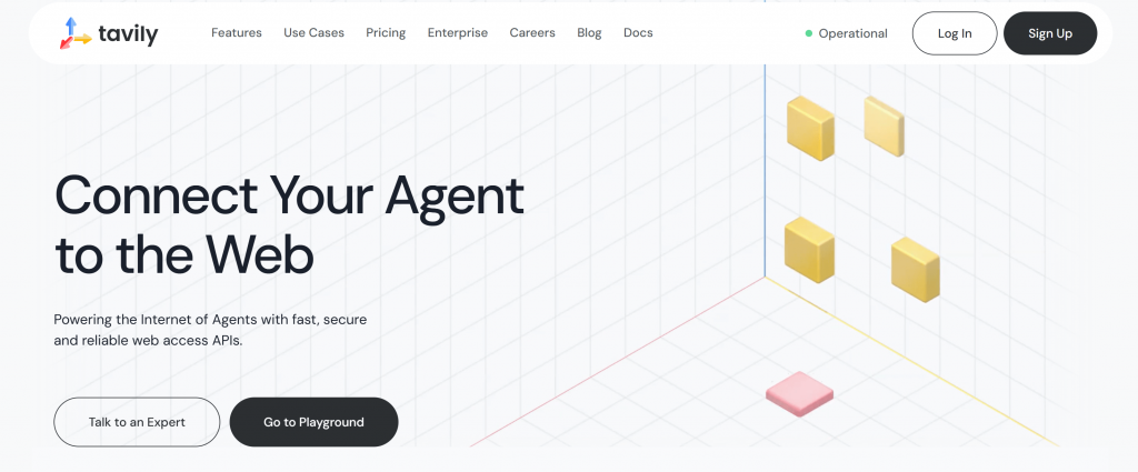 Página web de Tavily