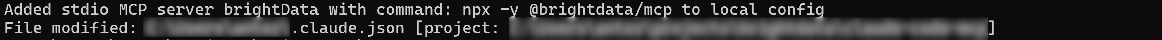 The output produced by the mcp add command