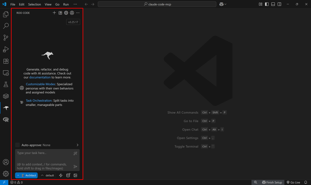 Roo Code is now ready to use