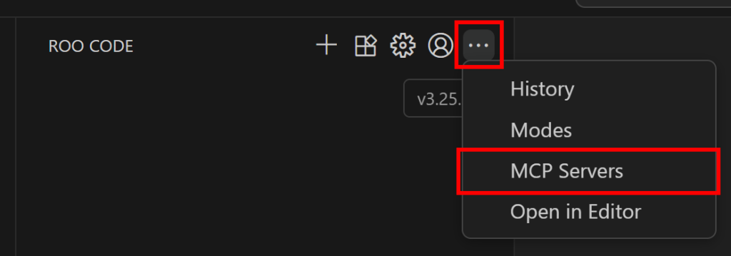 Selecting the “MCP Servers” option