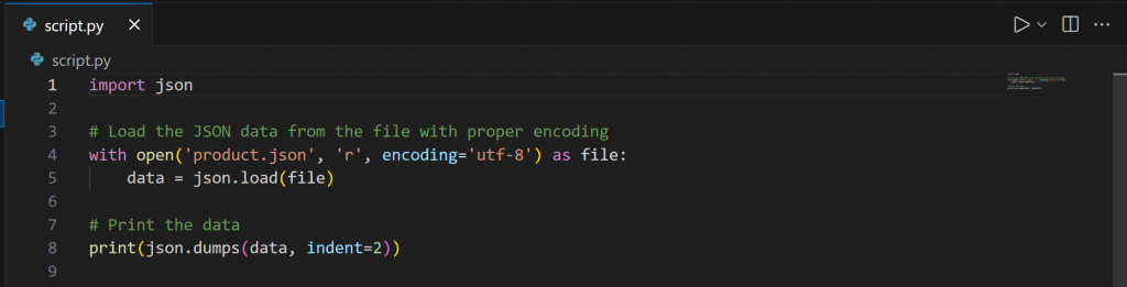 The script.py file in Visual Studio Code