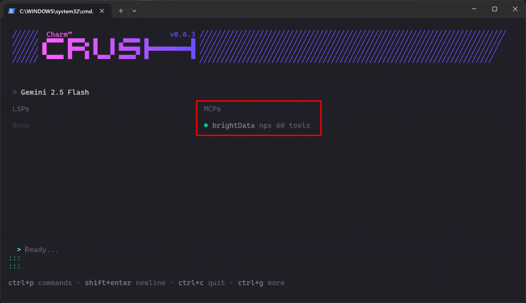 Note the available Bright Data MCP server with 60 tools