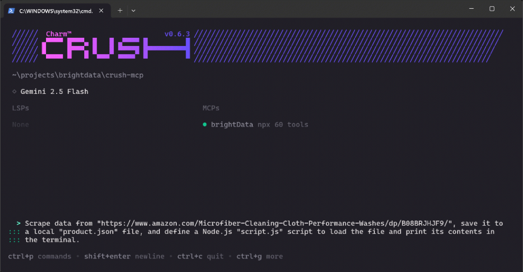 Task execution in Crush