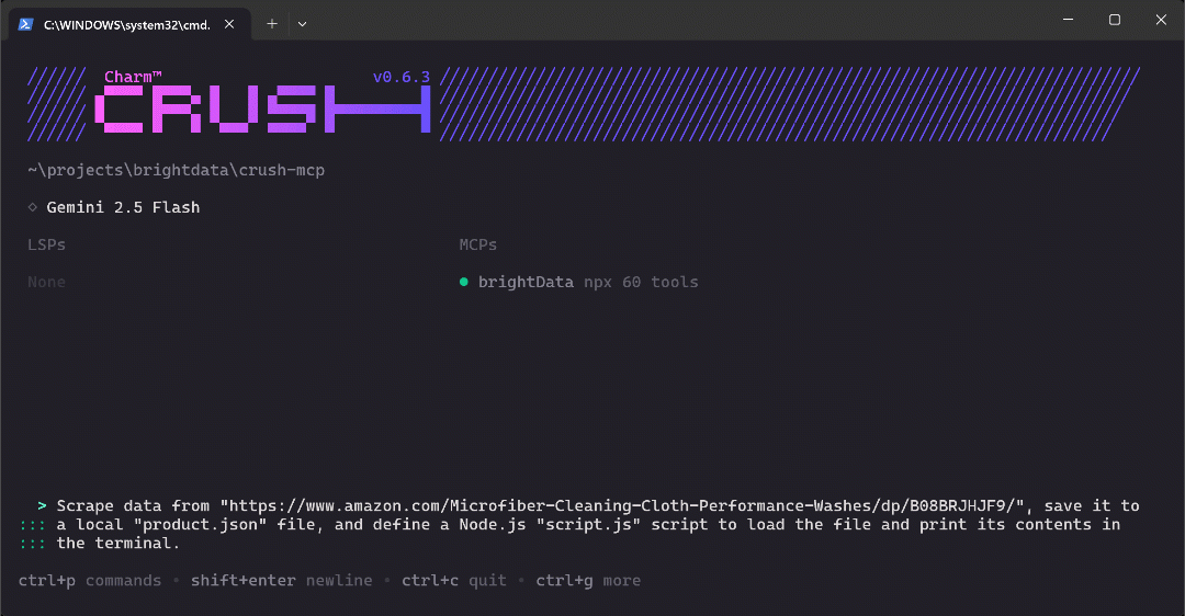 Task execution in Crush