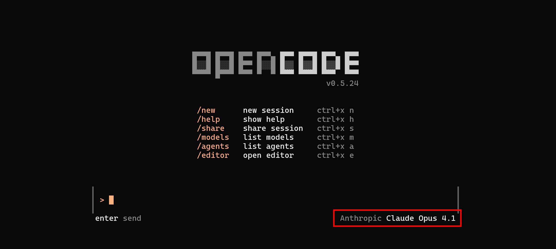 Selecting the “Claude Opus 4.1” model from Anthropic